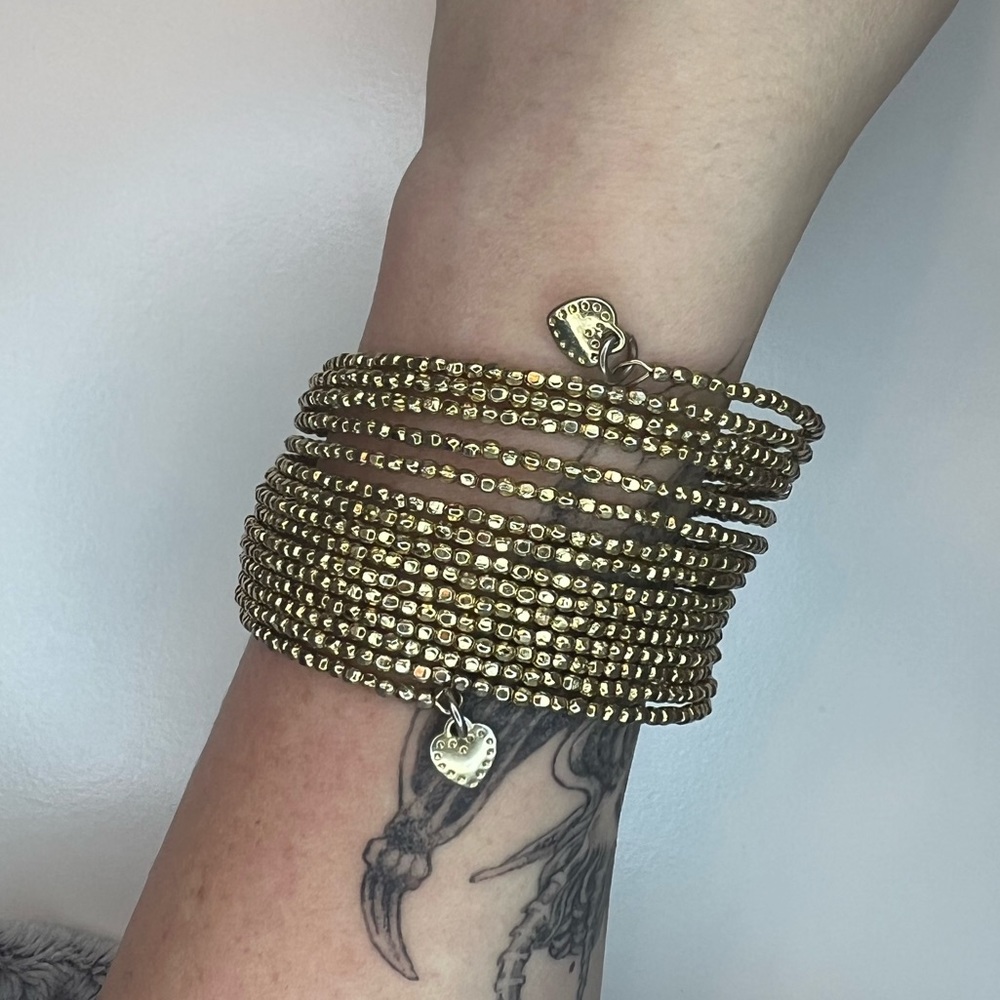 Stella & Dot Bardot Gold Spiral Bangle Bracelet EUC